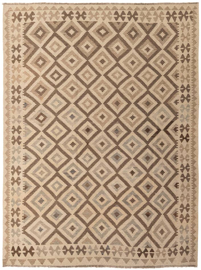 Detail image of 7' 3 x 9' 7 Hand Woven Kilim Maymana Wool Rug