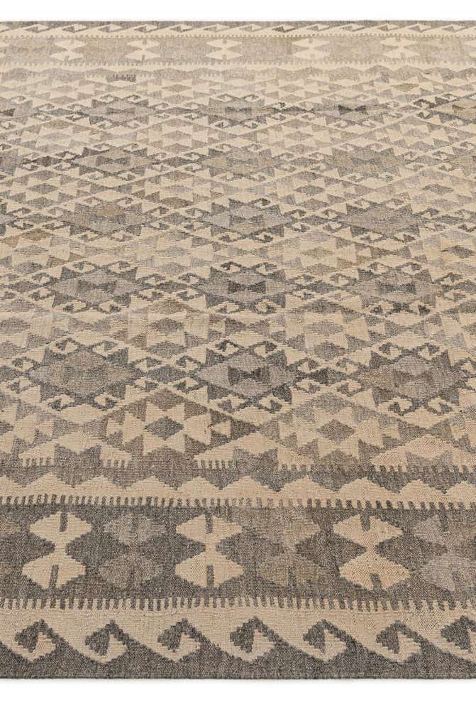 7' 3 x 9' 8 Hand Woven Kilim Maymana Wool Rug