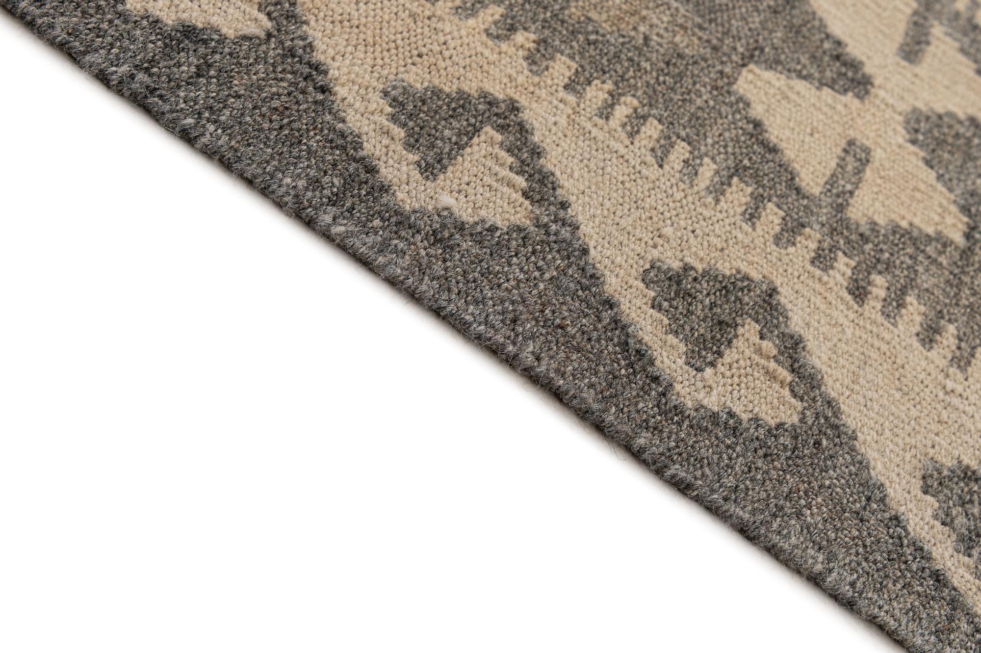 7' 3 x 9' 8 Hand Woven Kilim Maymana Wool Rug