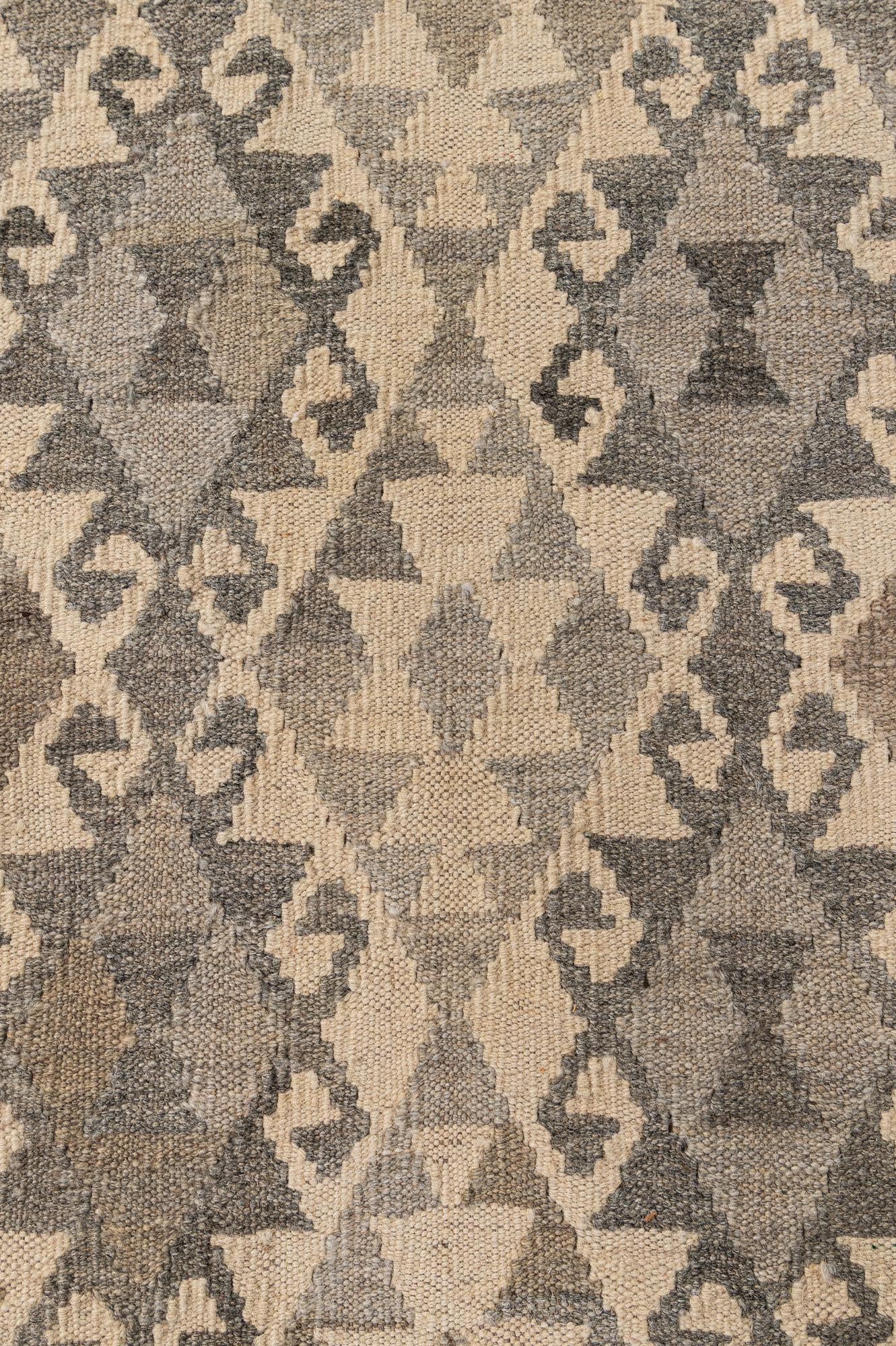 7' 3 x 9' 8 Hand Woven Kilim Maymana Wool Rug