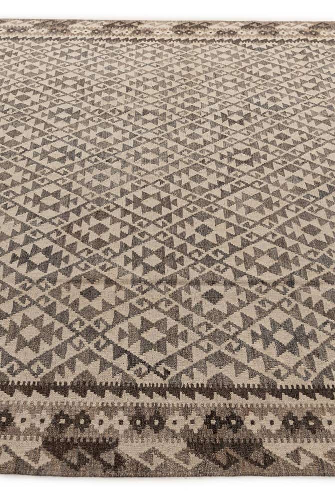 6' 11 x 9' 11 Hand Woven Kilim Maymana Wool Rug