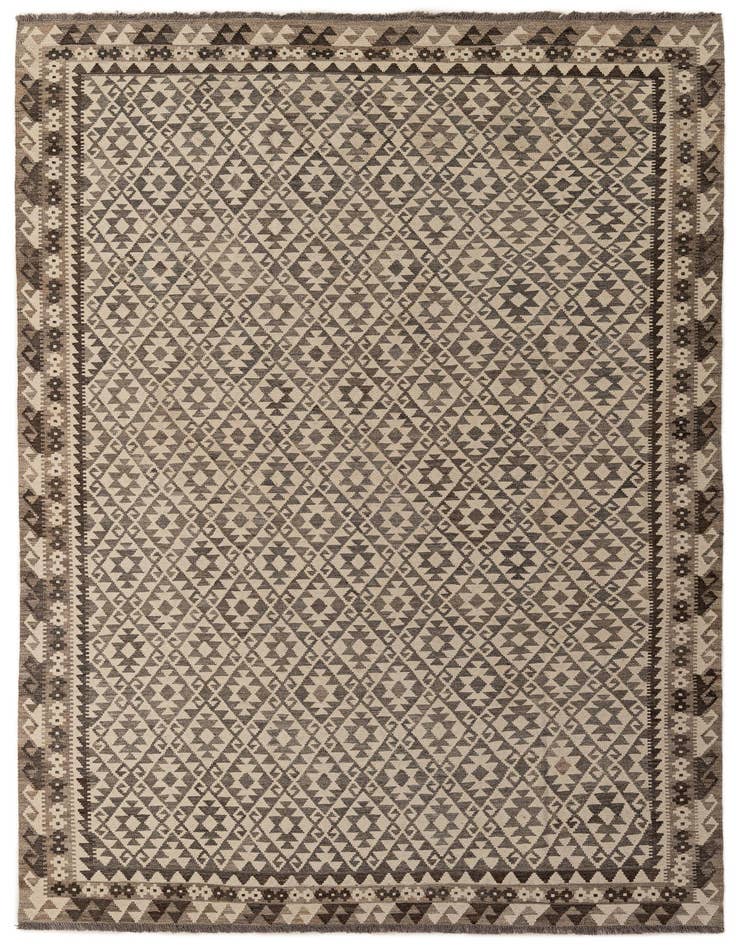 Detail image of 6' 11 x 9' 11 Hand Woven Kilim Maymana Wool Rug