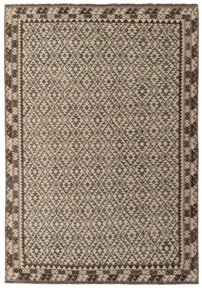 6' 11 x 9' 11 Hand Woven Kilim Maymana Wool Rug