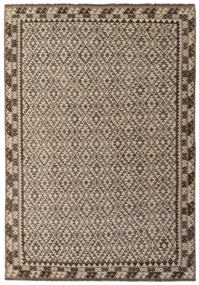 Detail image of 6' 11 x 9' 11 Hand Woven Kilim Maymana Wool Rug