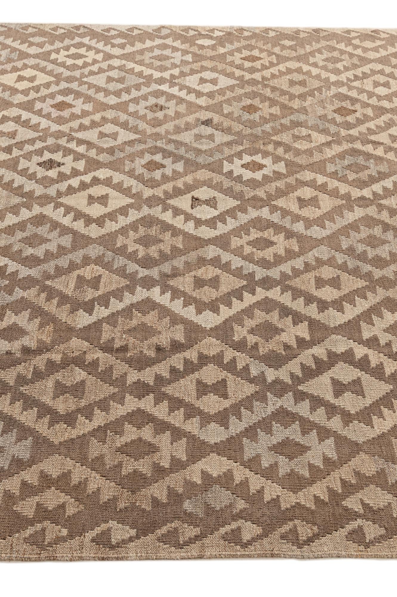 6' 10 x 10' 1 Hand Woven Kilim Maymana Wool Rug