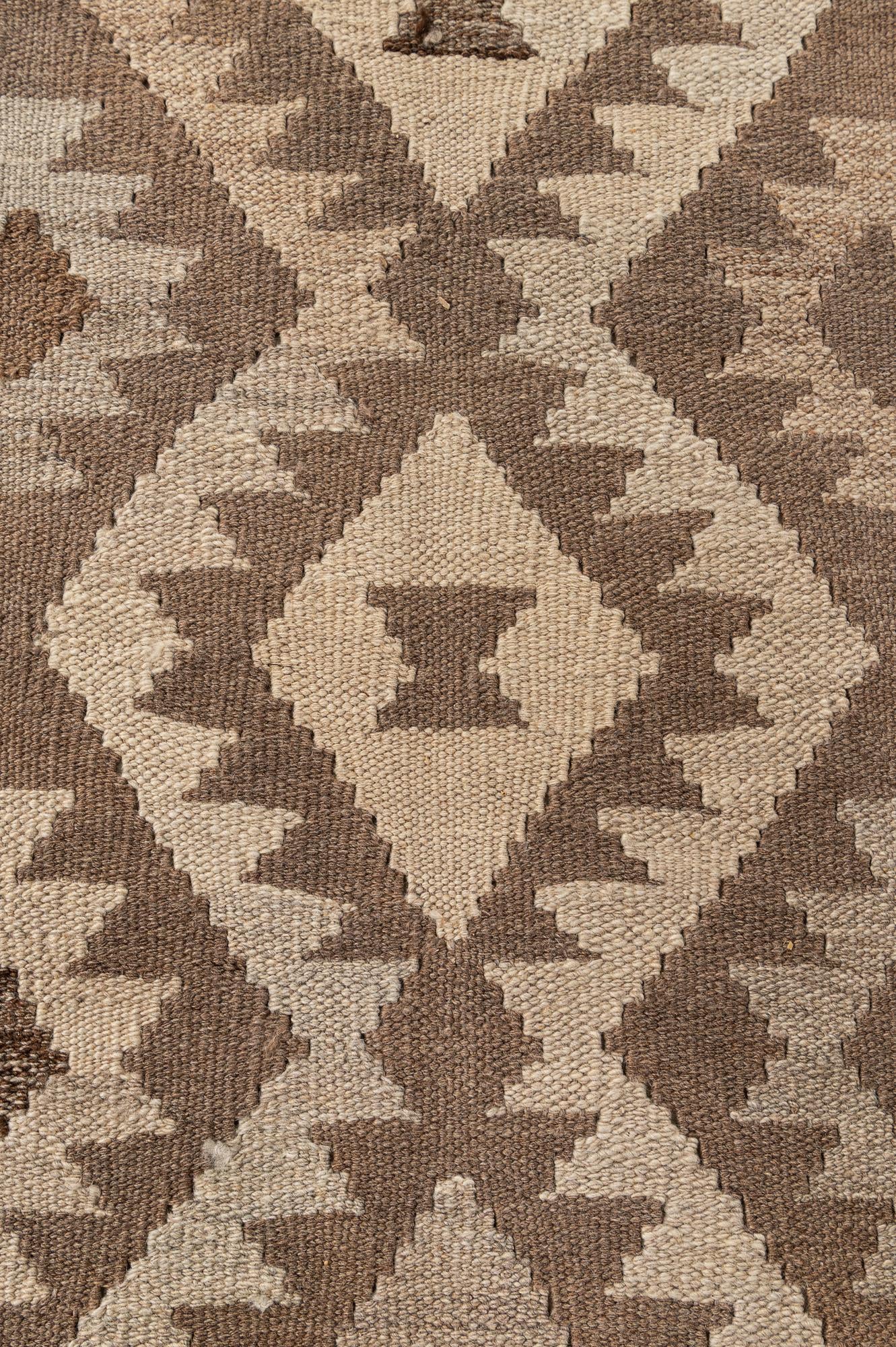 6' 10 x 10' 1 Hand Woven Kilim Maymana Wool Rug