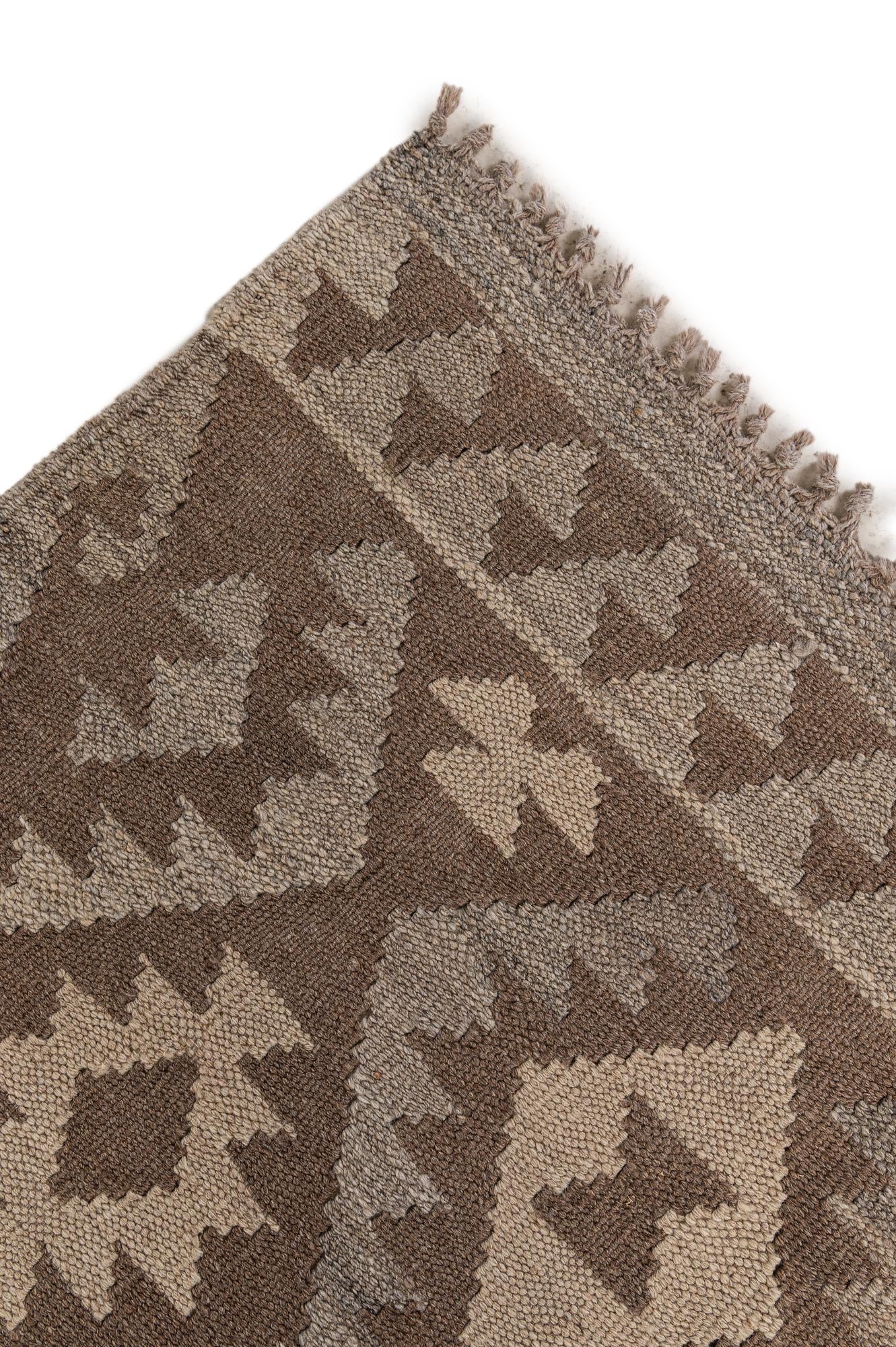 6' 10 x 10' 1 Hand Woven Kilim Maymana Wool Rug