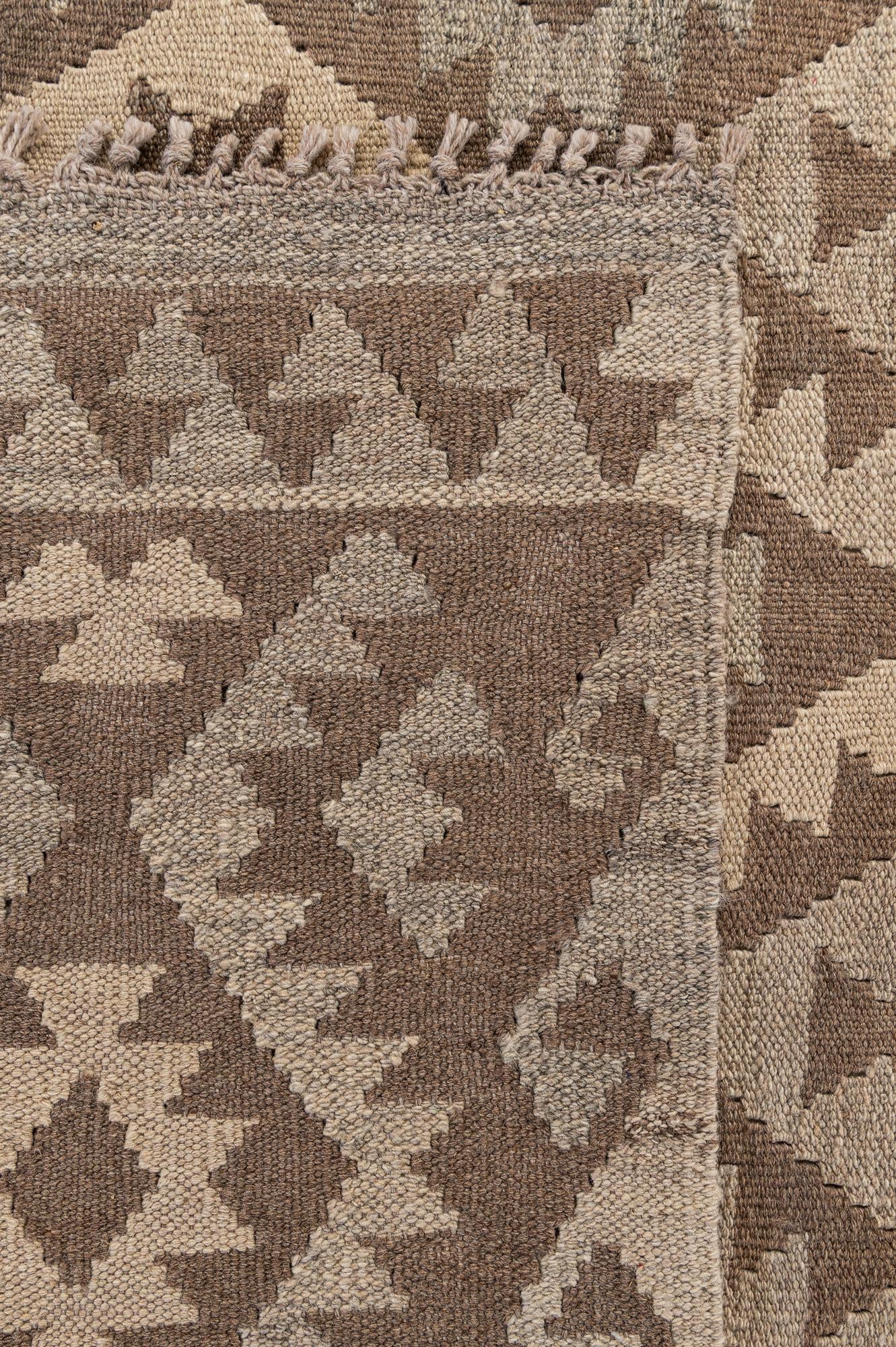 6' 10 x 10' 1 Hand Woven Kilim Maymana Wool Rug