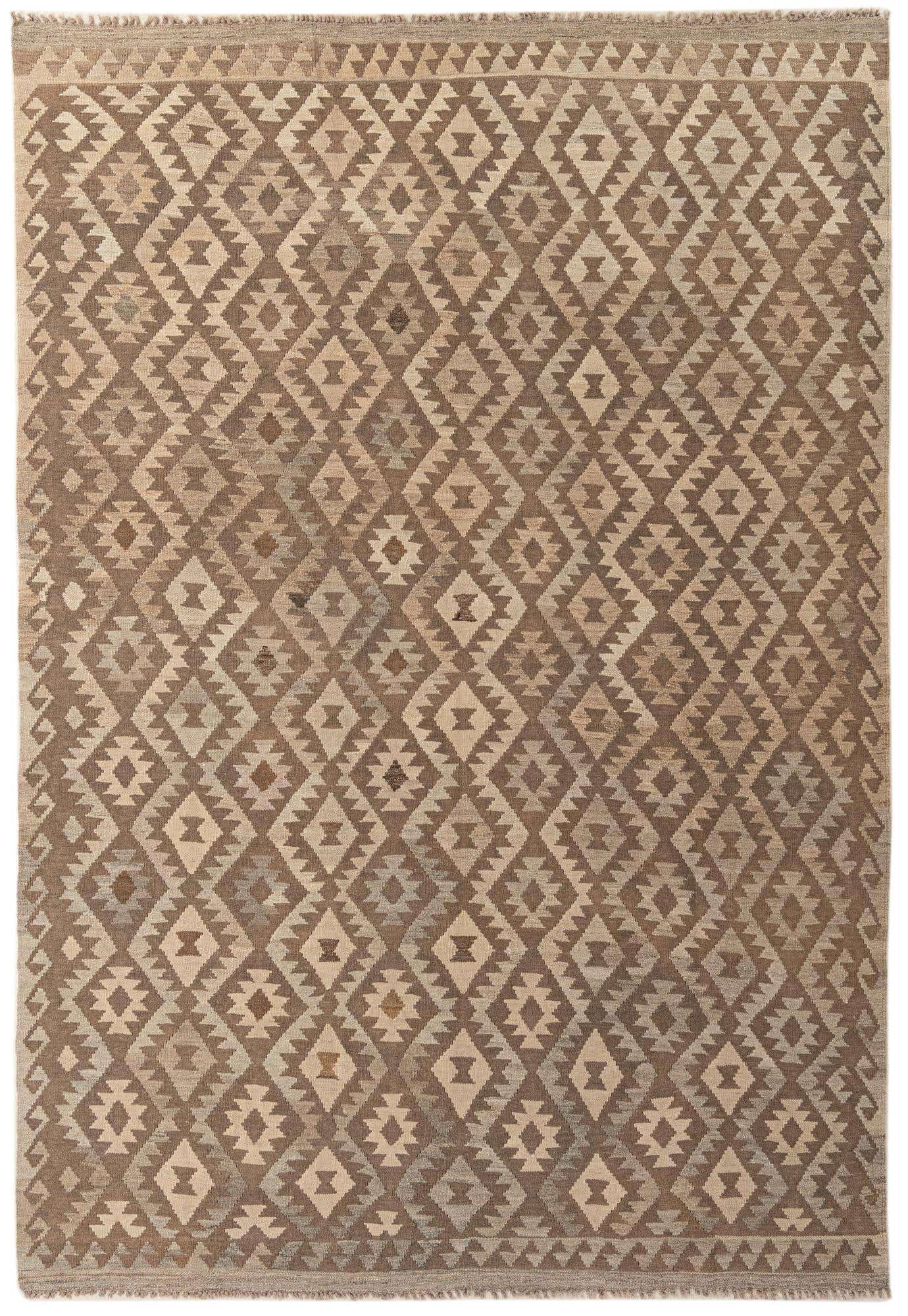6' 10 x 10' 1 Hand Woven Kilim Maymana Wool Rug
