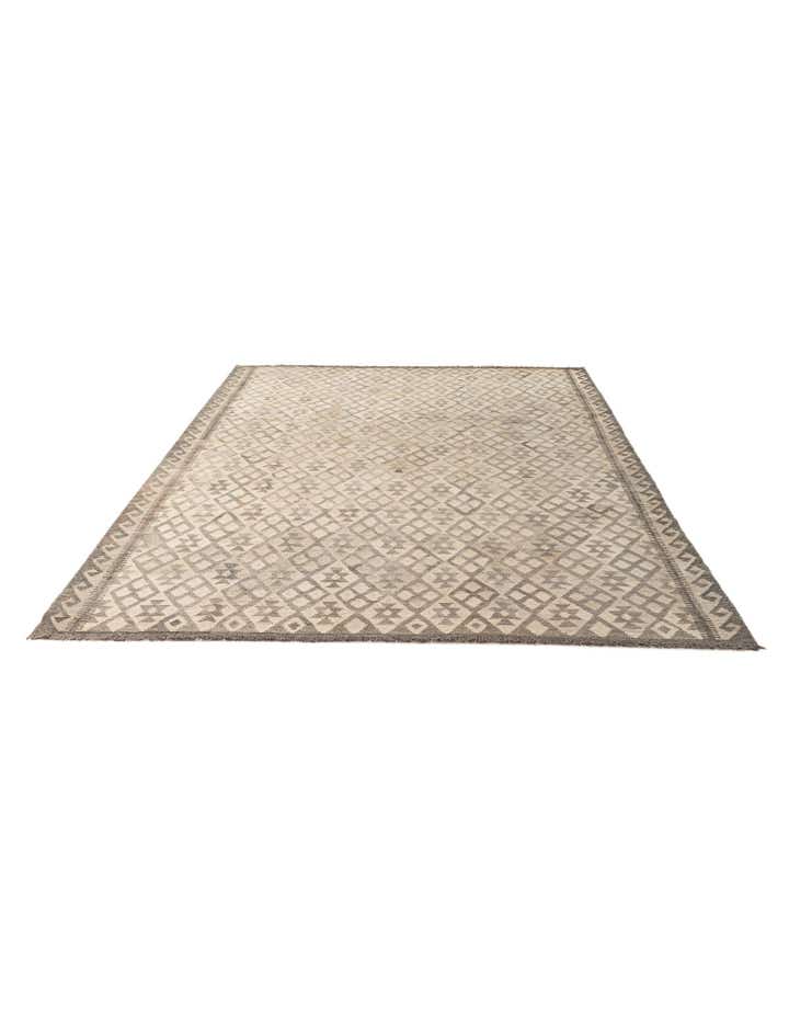 7' 2 x 9' 11 Hand Woven Kilim Maymana Wool Rug