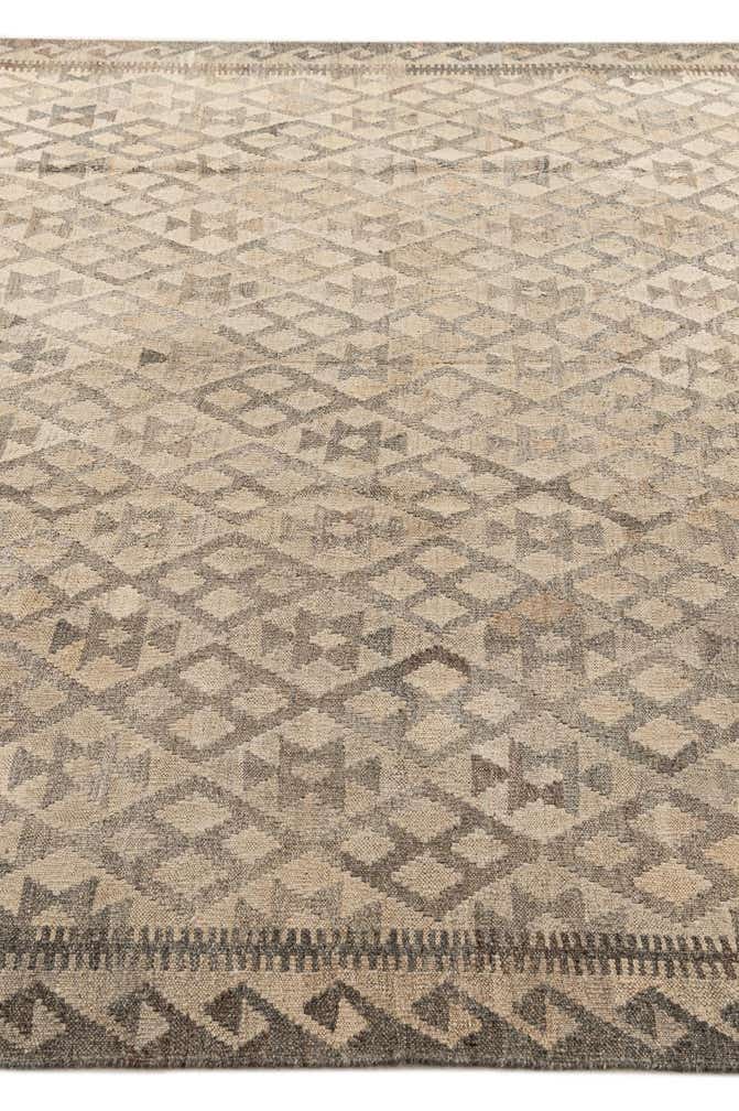 7' 2 x 9' 11 Hand Woven Kilim Maymana Wool Rug