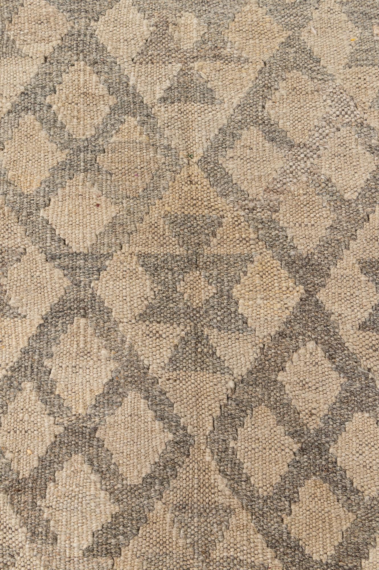 7' 2 x 9' 11 Hand Woven Kilim Maymana Wool Rug