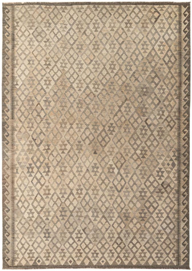Detail image of 7' 2 x 9' 11 Hand Woven Kilim Maymana Wool Rug