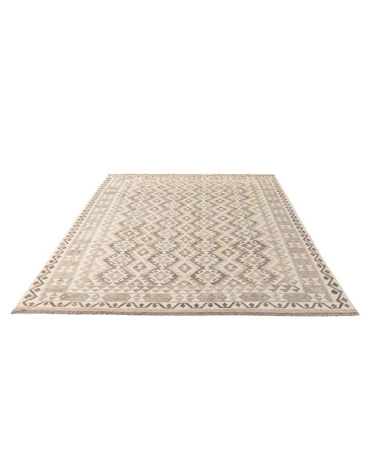 6' 11 x 9' 11 Hand Woven Kilim Maymana Wool Rug
