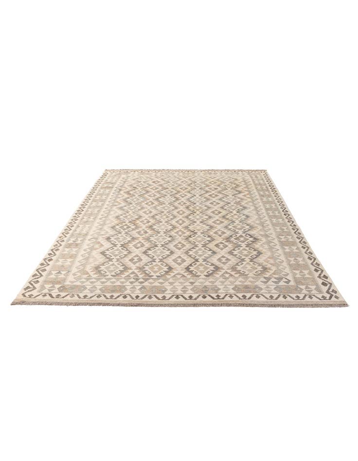 Detail image of 6' 11 x 9' 11 Hand Woven Kilim Maymana Wool Rug