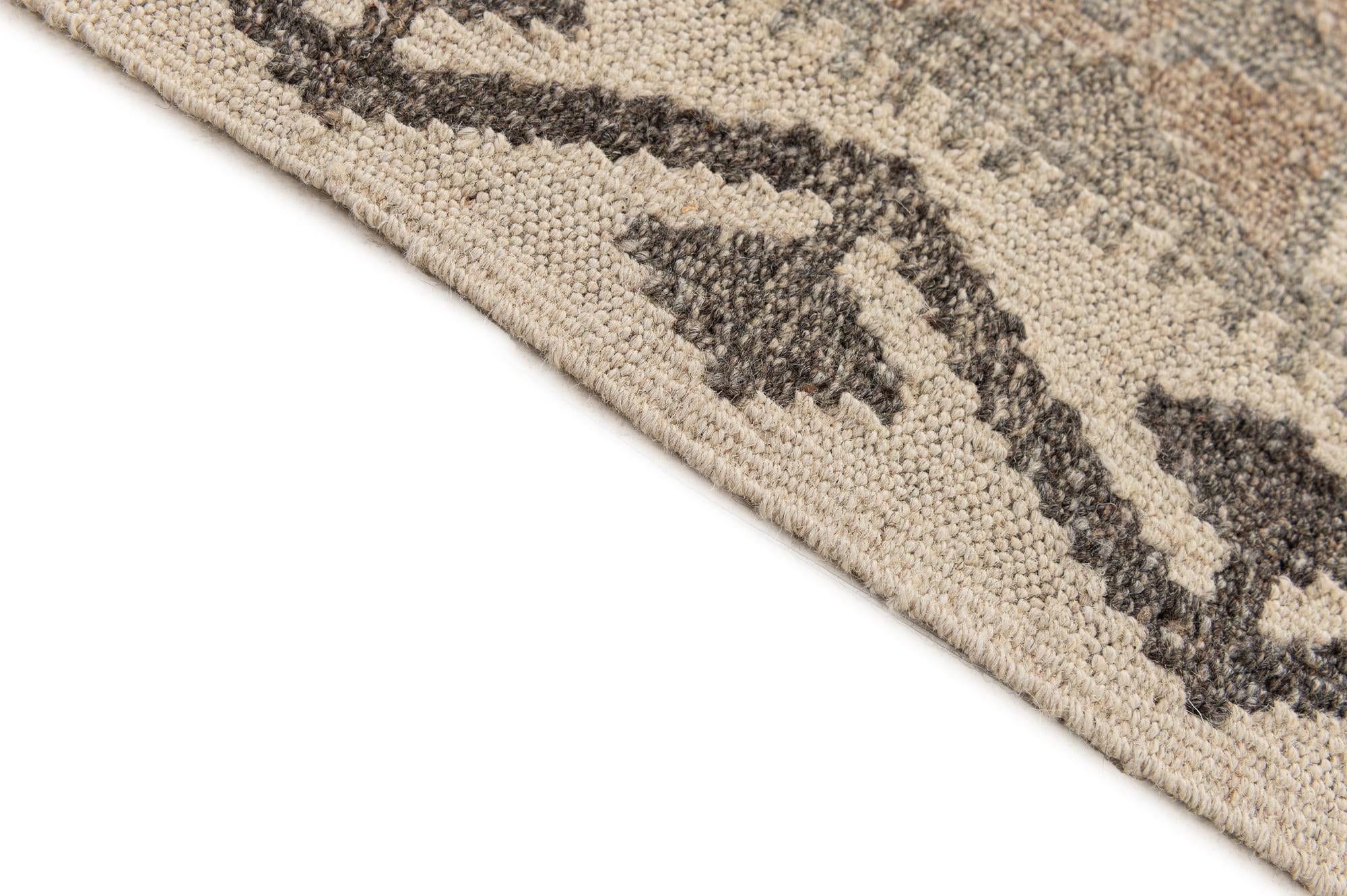 6' 11 x 9' 11 Hand Woven Kilim Maymana Wool Rug