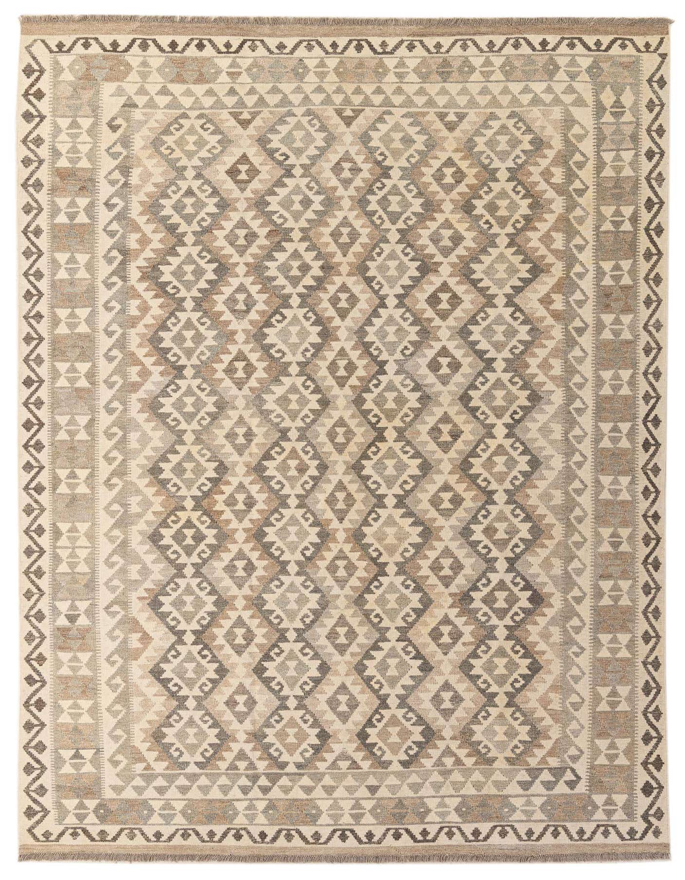 6' 11 x 9' 11 Hand Woven Kilim Maymana Wool Rug