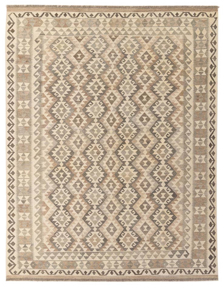 Detail image of 6' 11 x 9' 11 Hand Woven Kilim Maymana Wool Rug