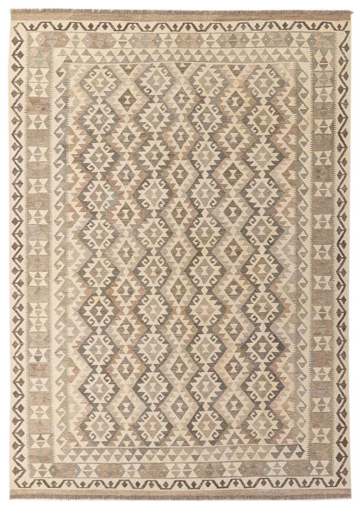 6' 11 x 9' 11 Hand Woven Kilim Maymana Wool Rug