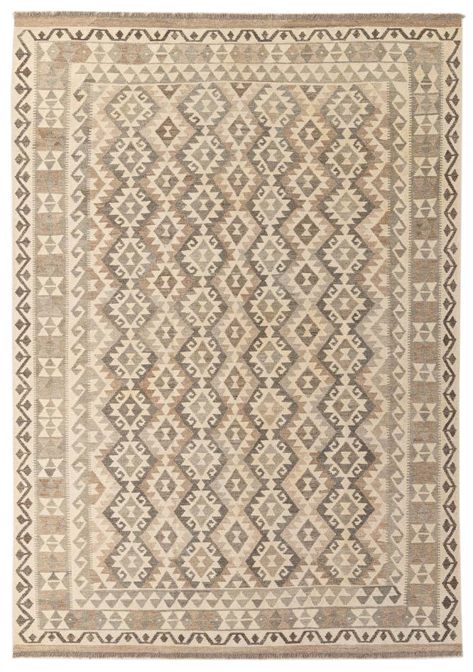 Detail image of 6' 11 x 9' 11 Hand Woven Kilim Maymana Wool Rug