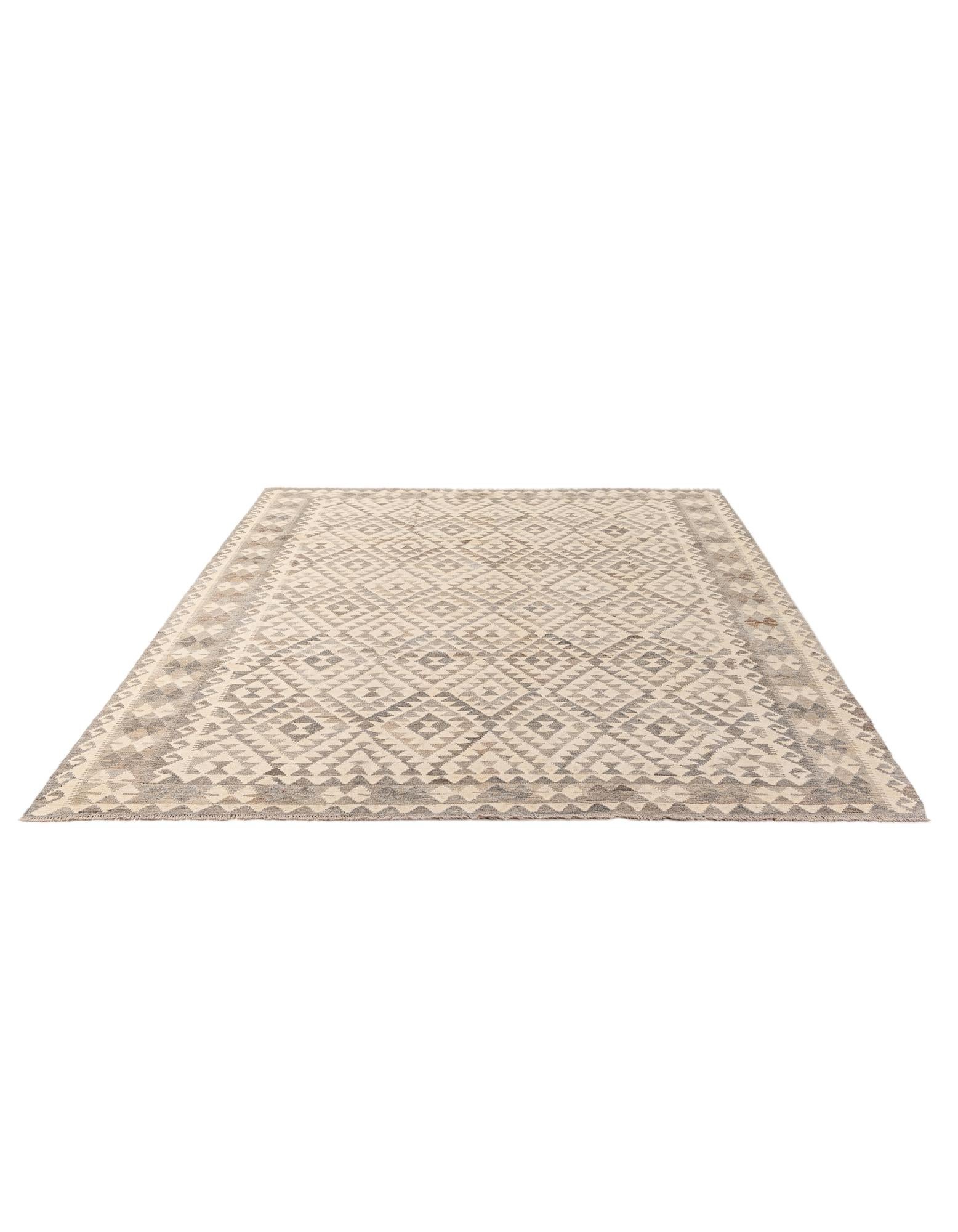 6' 10 x 9' 10 Hand Woven Kilim Maymana Wool Rug