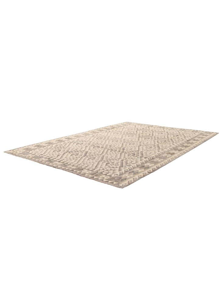 Detail image of 6' 10 x 9' 10 Hand Woven Kilim Maymana Wool Rug