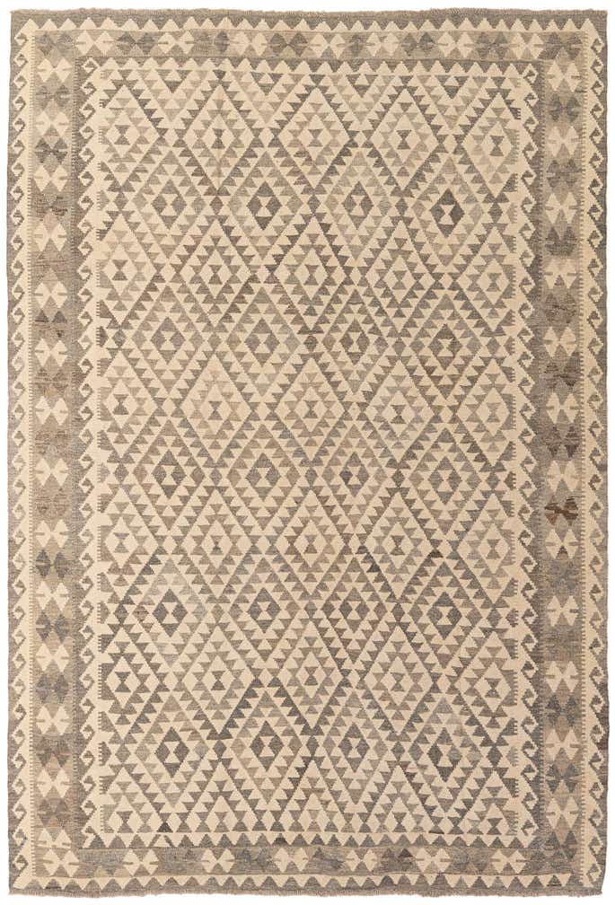 6' 10 x 9' 10 Hand Woven Kilim Maymana Wool Rug