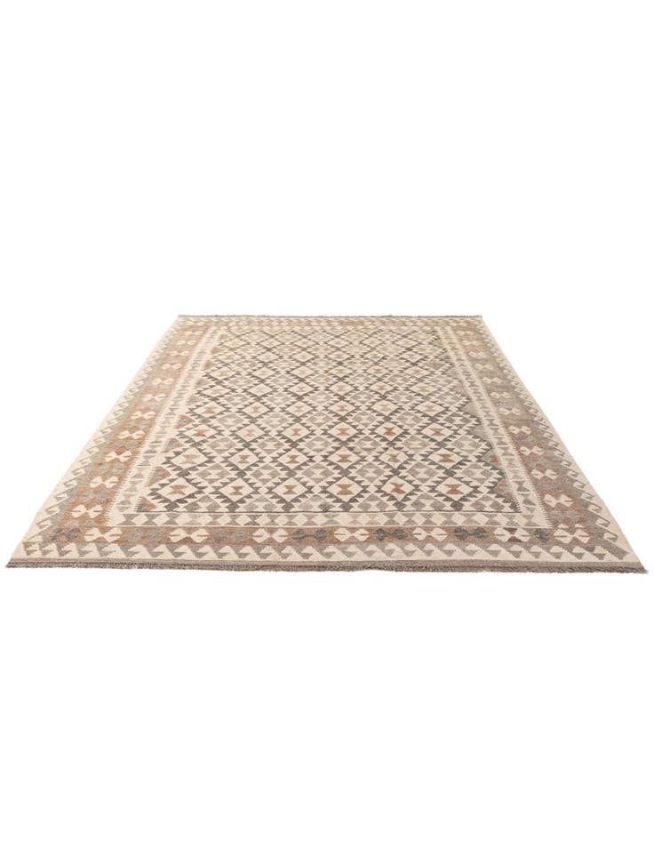 Detail image of 6' 9 x 9' 10 Hand Woven Kilim Maymana Wool Rug