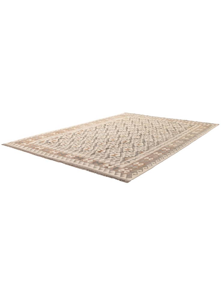 Detail image of 6' 9 x 9' 10 Hand Woven Kilim Maymana Wool Rug