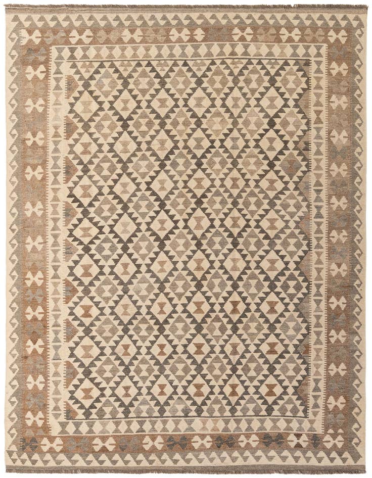 Detail image of 6' 9 x 9' 10 Hand Woven Kilim Maymana Wool Rug