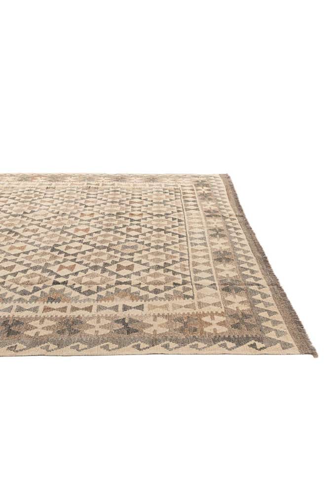 6' 9 x 9' 11 Hand Woven Kilim Maymana Wool Rug