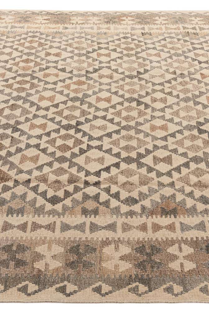 6' 9 x 9' 11 Hand Woven Kilim Maymana Wool Rug