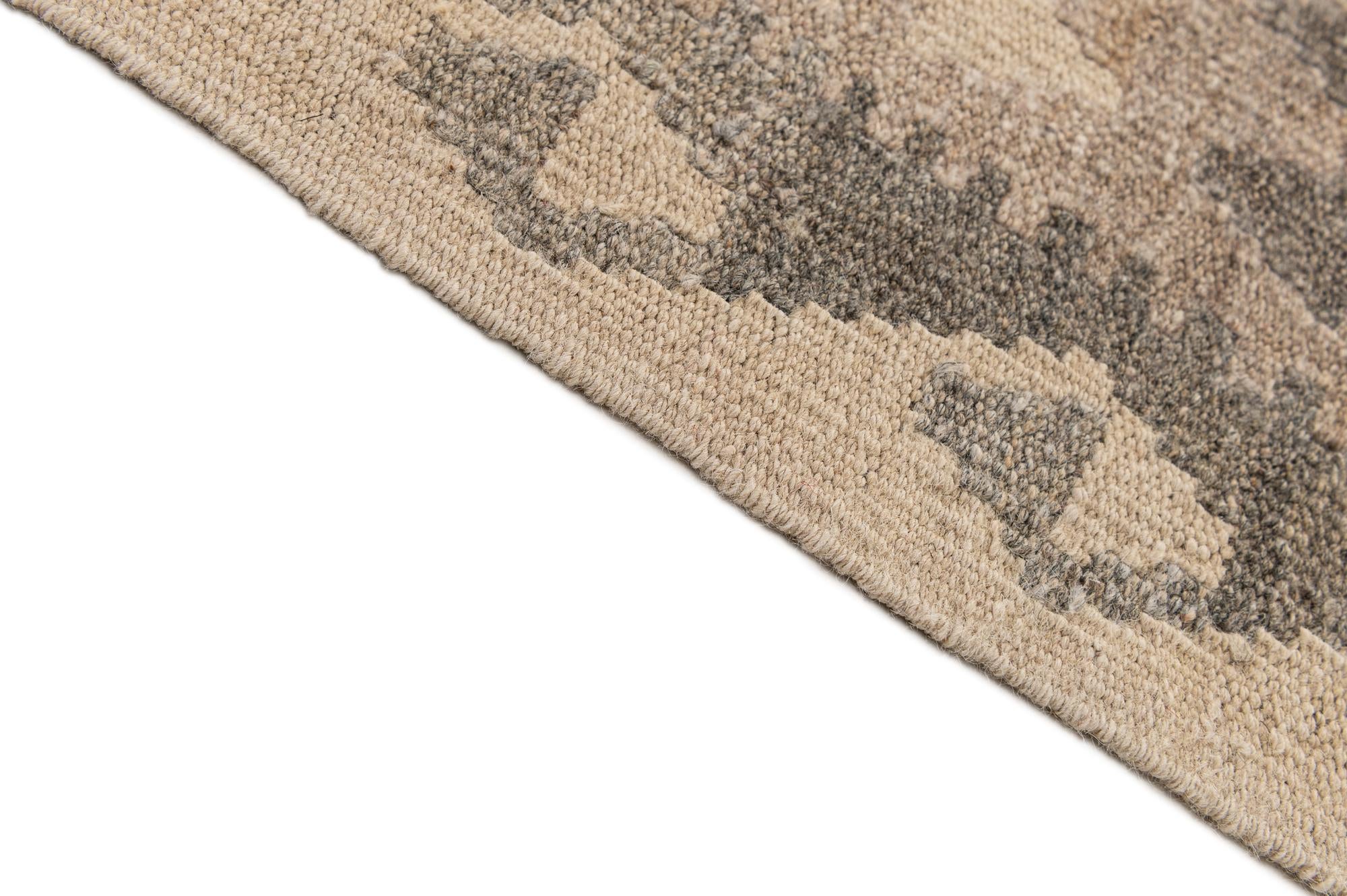 6' 9 x 9' 11 Hand Woven Kilim Maymana Wool Rug