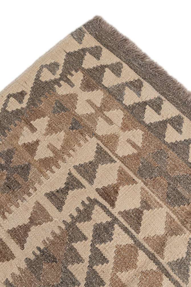 6' 9 x 9' 11 Hand Woven Kilim Maymana Wool Rug