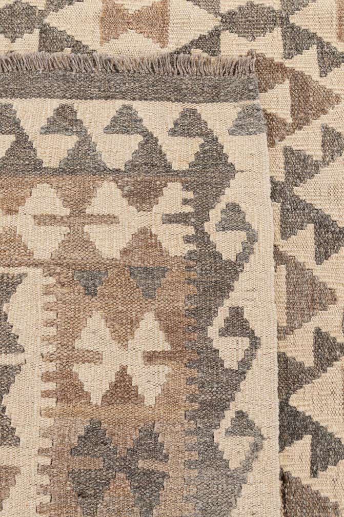 6' 9 x 9' 11 Hand Woven Kilim Maymana Wool Rug