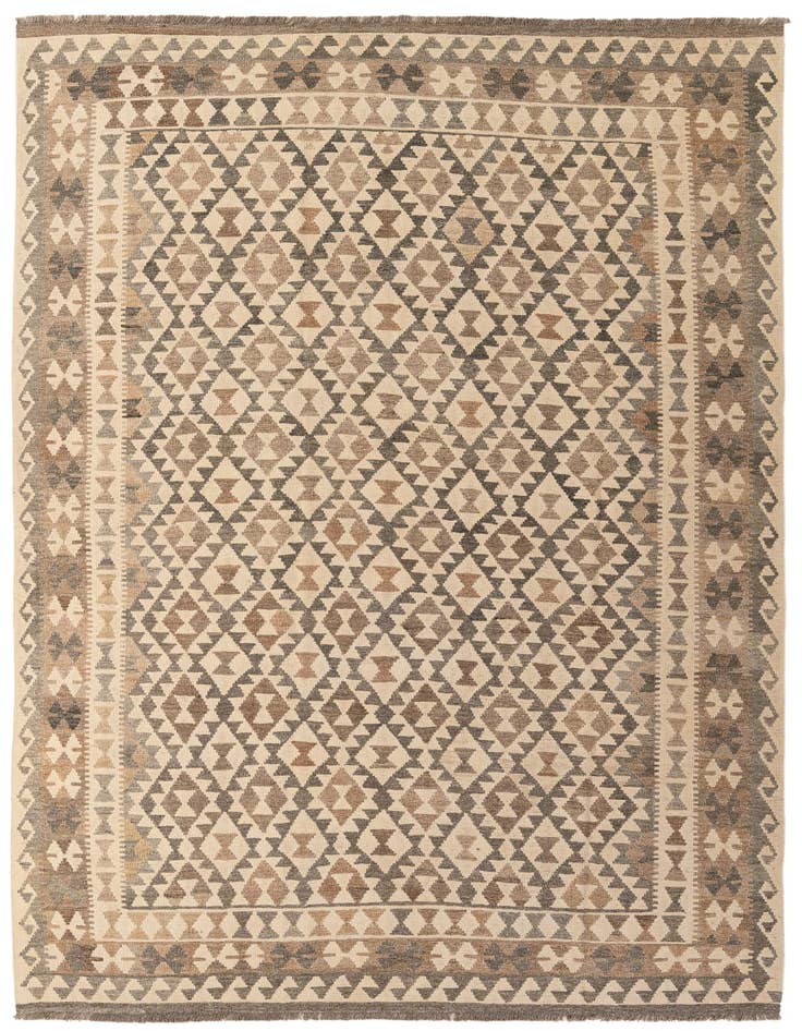 Detail image of 6' 9 x 9' 11 Hand Woven Kilim Maymana Wool Rug