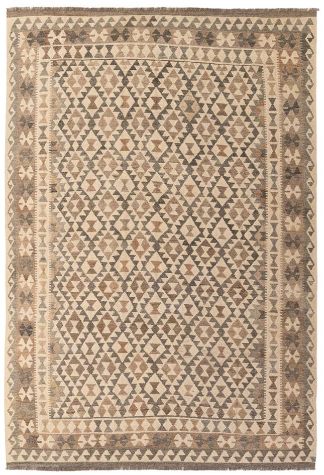 Detail image of 6' 9 x 9' 11 Hand Woven Kilim Maymana Wool Rug