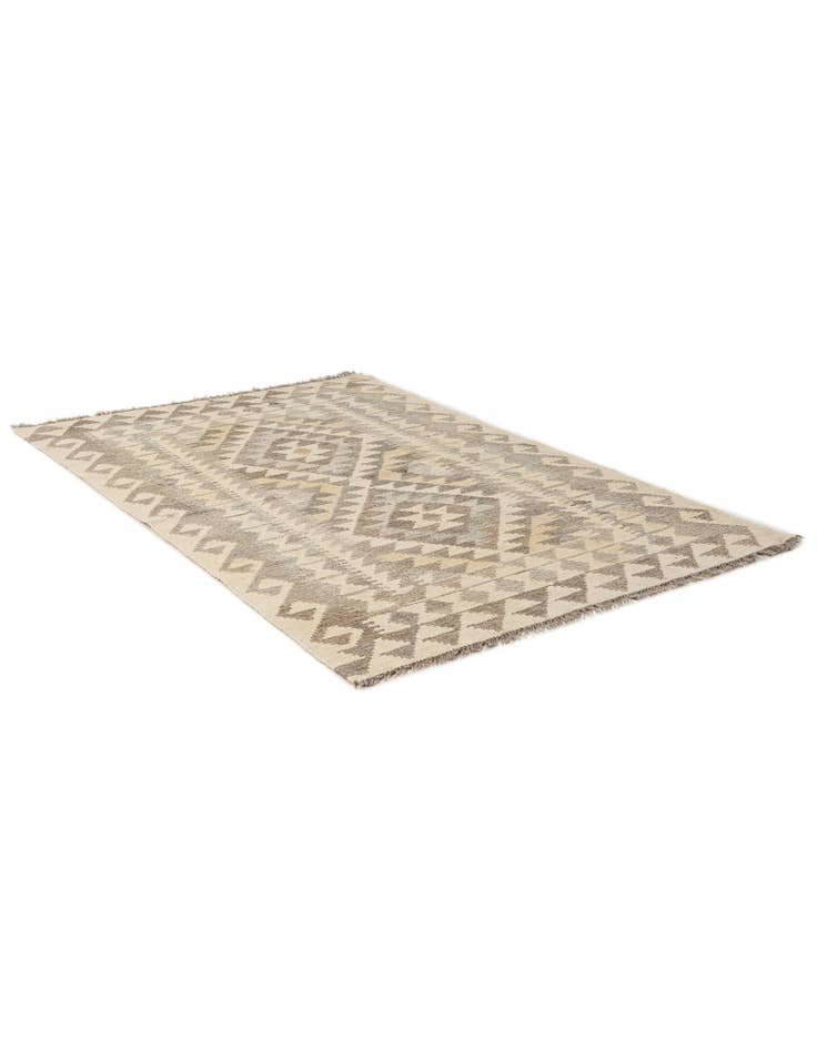 Detail image of 3' 4 x 5' 1 Hand Woven Kilim Maymana Wool Rug
