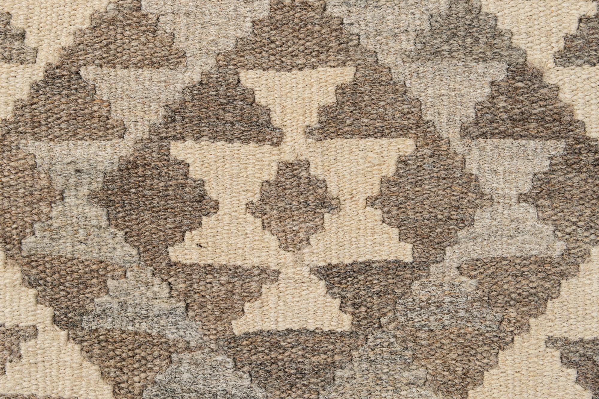 3' 4 x 5' 1 Hand Woven Kilim Maymana Wool Rug