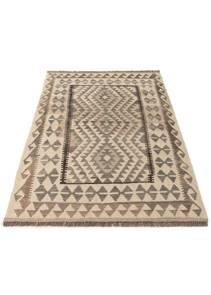 3' 5 x 5' 6 Hand Woven Kilim Maymana Wool Rug