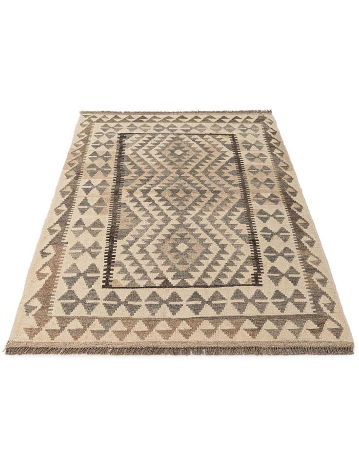 Detail image of 3' 5 x 5' 6 Hand Woven Kilim Maymana Wool Rug