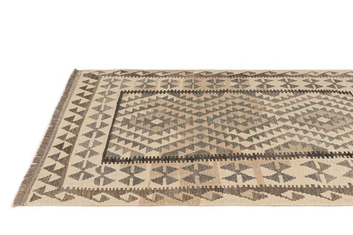3' 5 x 5' 6 Hand Woven Kilim Maymana Wool Rug