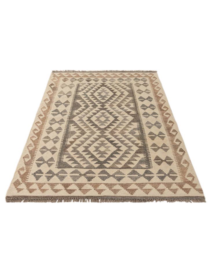 Detail image of 3' 5 x 5' 9  Hand Woven Kilim Maymana Wool Rug