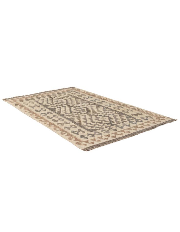 Detail image of 3' 5 x 5' 9  Hand Woven Kilim Maymana Wool Rug