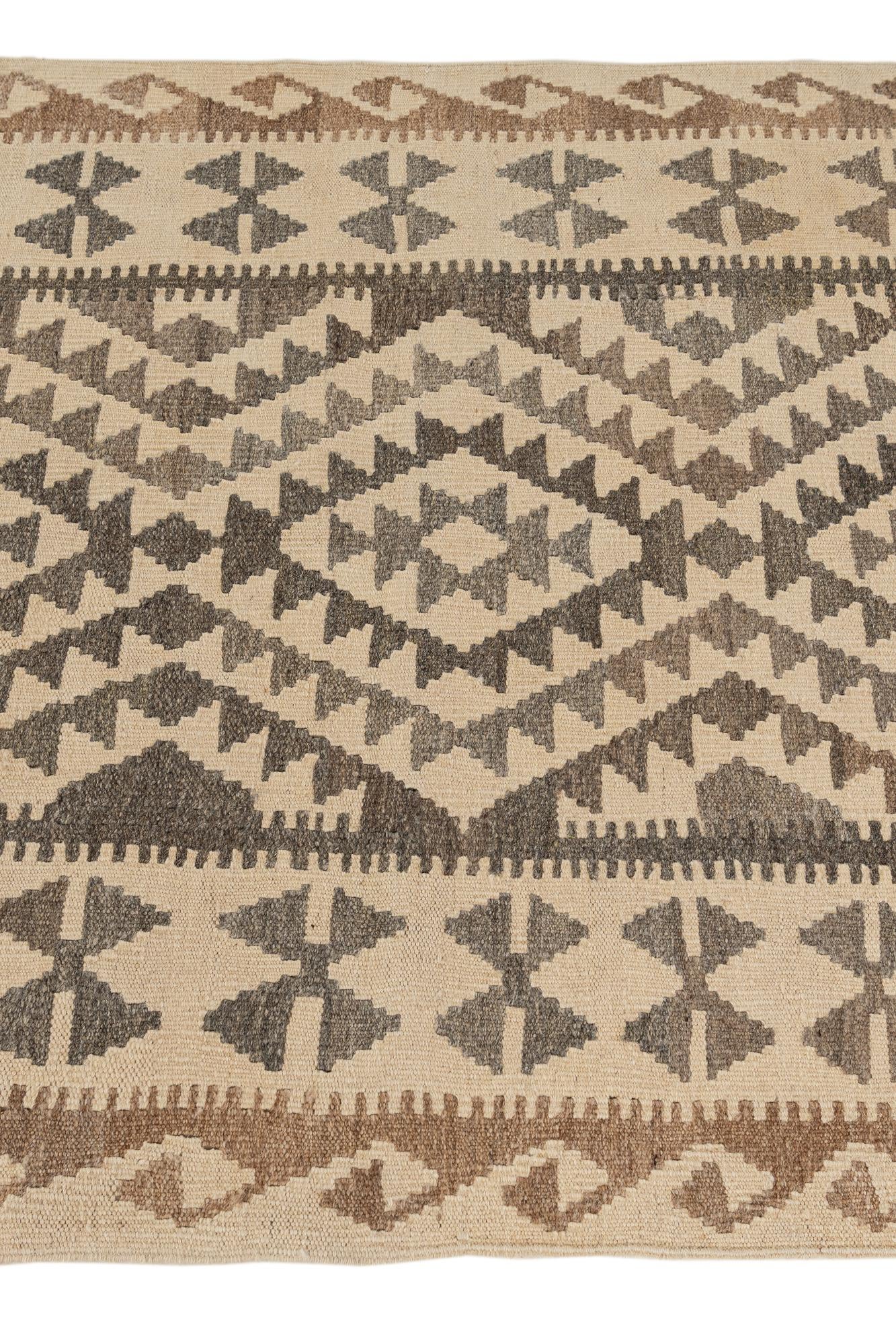 3' 5 x 5' 9 Hand Woven Kilim Maymana Wool Rug
