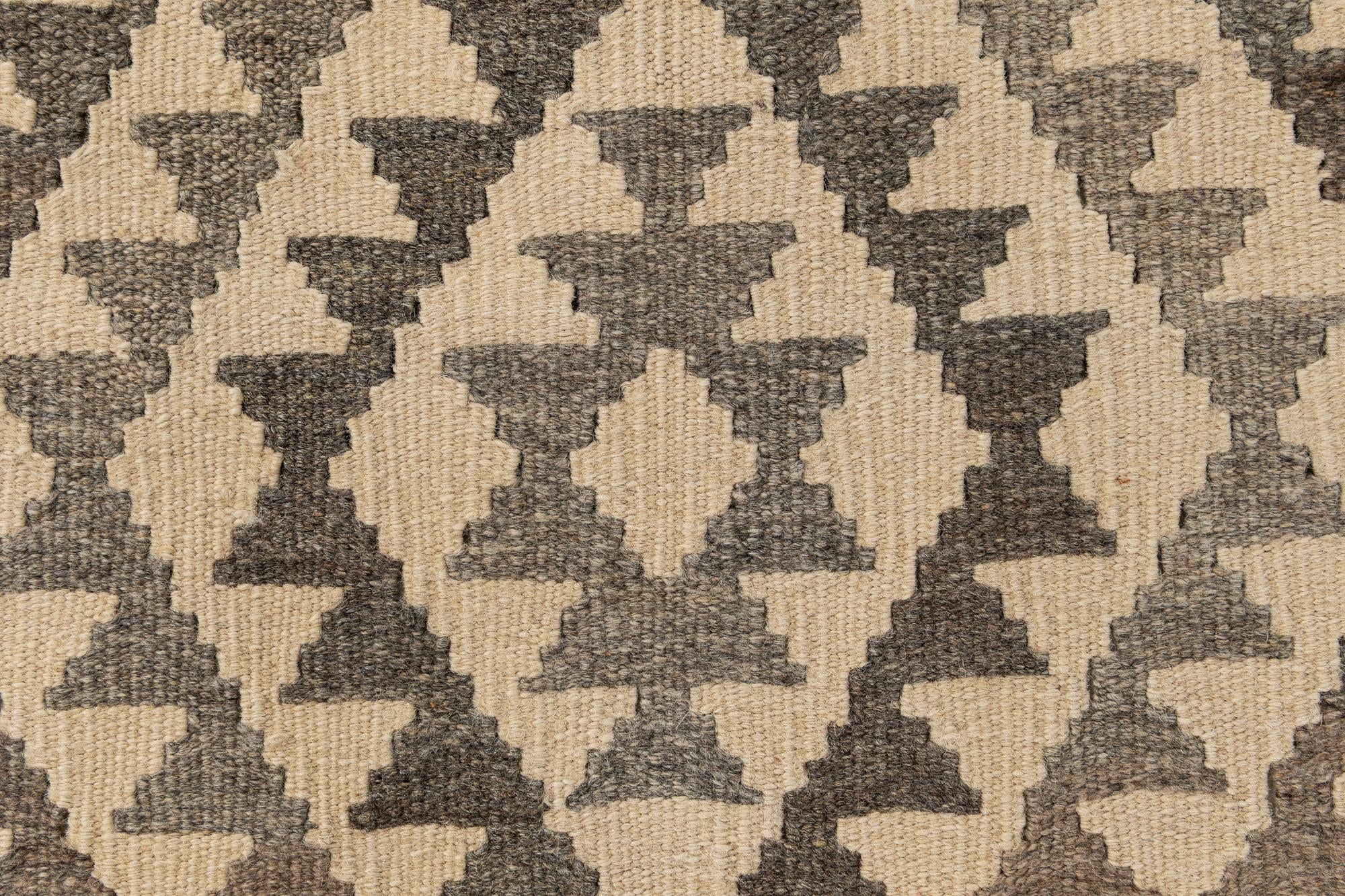 3' 5 x 5' 9 Hand Woven Kilim Maymana Wool Rug