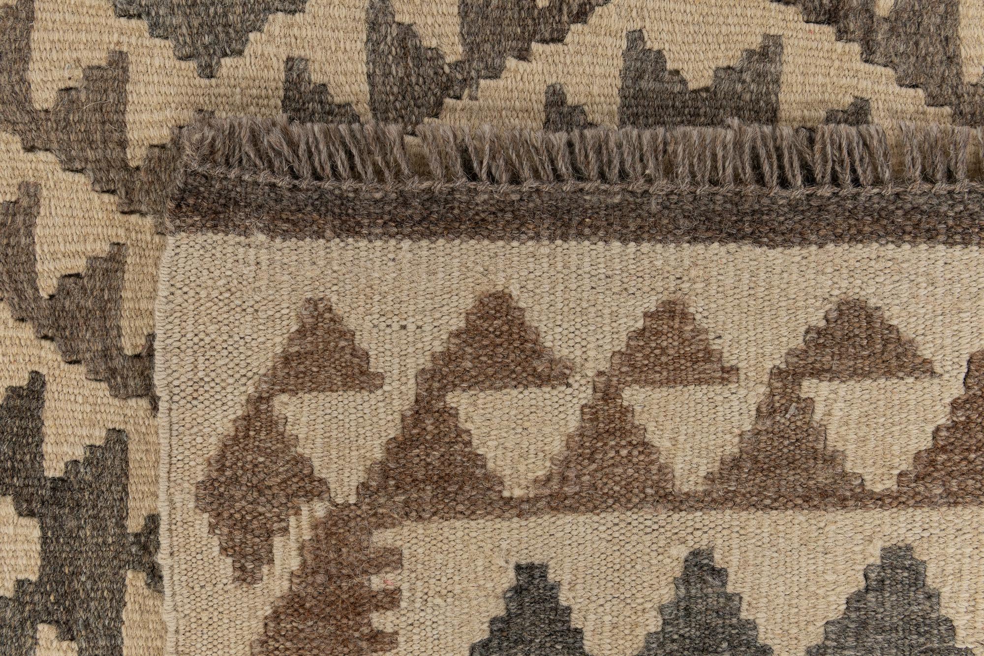 3' 5 x 5' 9 Hand Woven Kilim Maymana Wool Rug