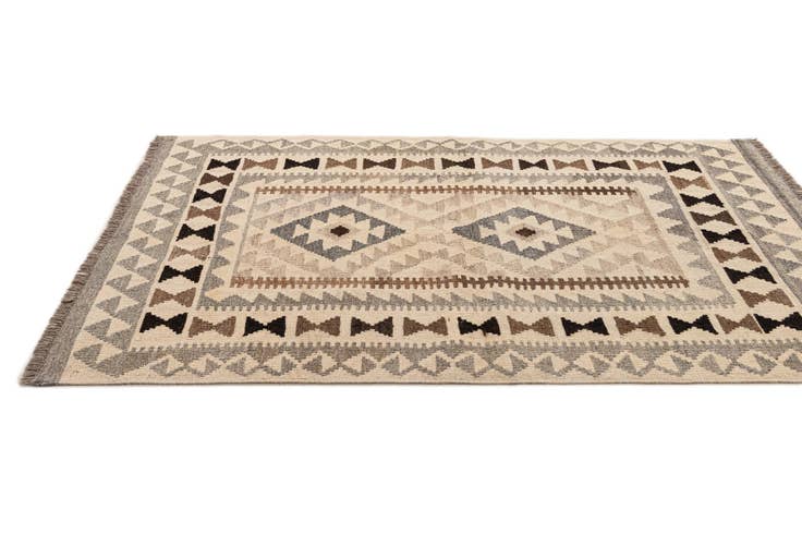 Detail image of 3' 6 x 4' 11 Hand Woven Kilim Maymana Wool Rug