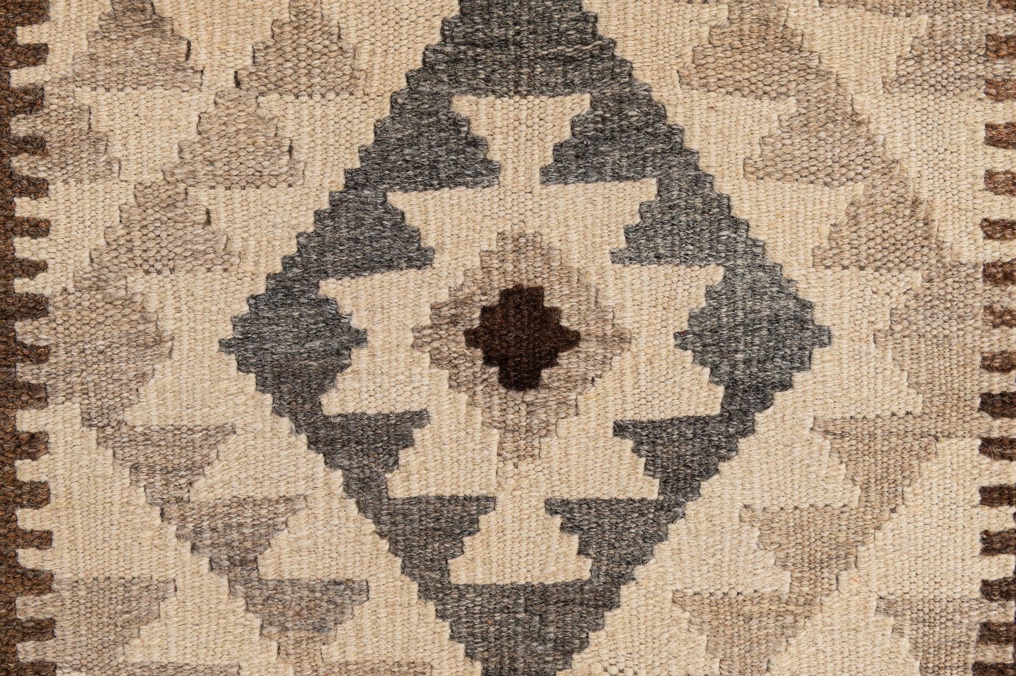 3' 6 x 4' 11 Hand Woven Kilim Maymana Wool Rug