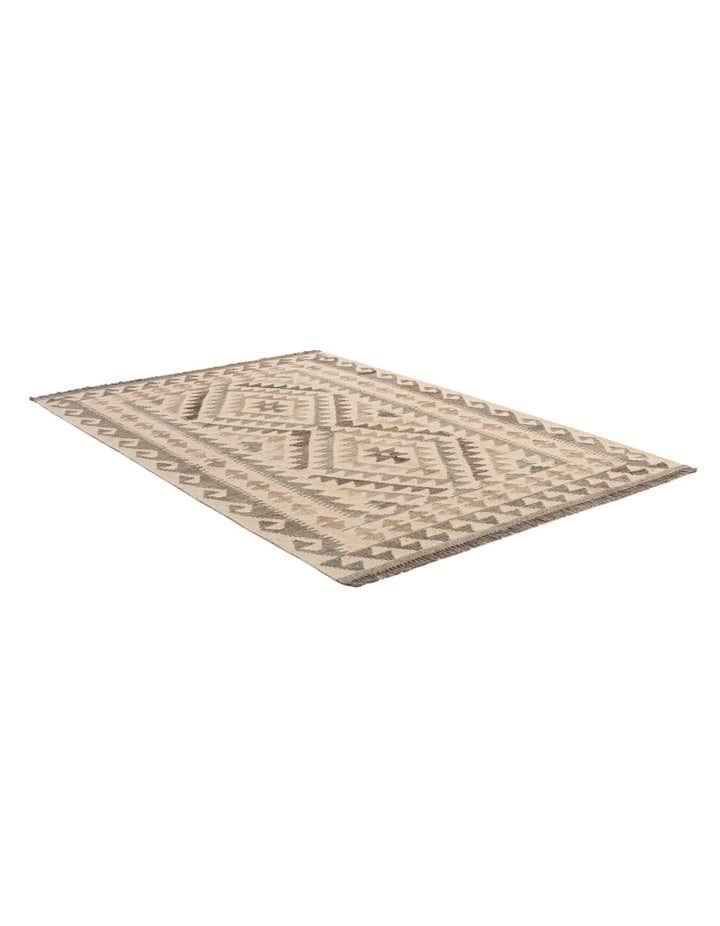 3' 7 x 5' 2 Hand Woven Kilim Maymana Wool Rug